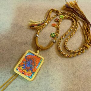 acala fudo myo o handcrafted gold tibetan thangka necklace with soft yarn cord4 7.jpg