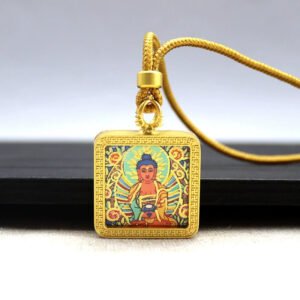 amitabha buddha mini square gold tibetan thangka pendant sacred protection amulet gold leaf decorated 9 20.jpg