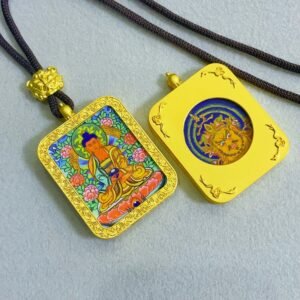 amitabha buddha reversible handmade thangka amulet pendant golden edition 2 8.jpg