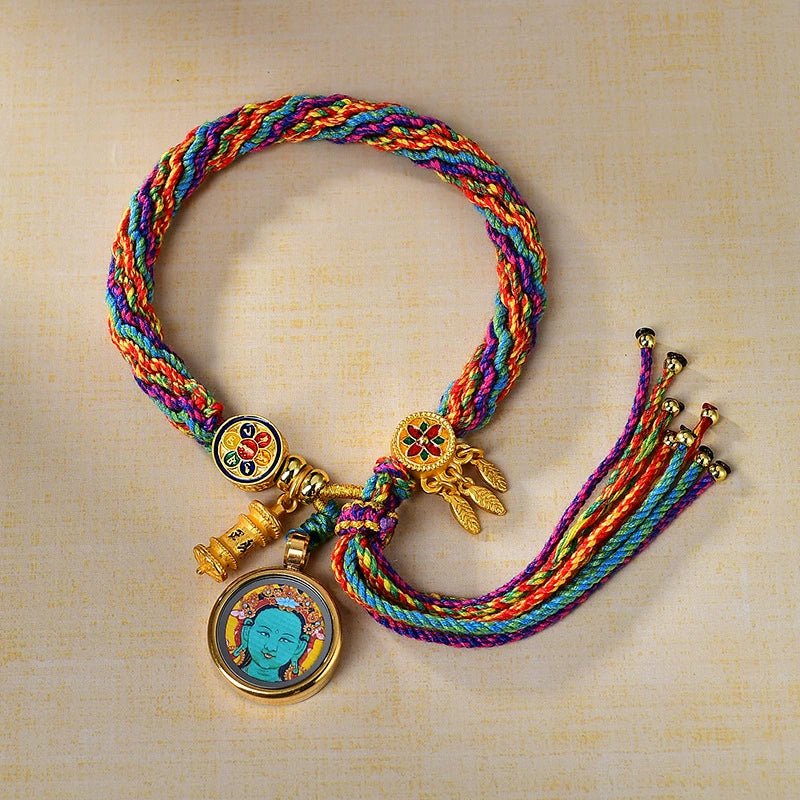 green tara handwoven tibetan thangka blessing bracelet green tara handwoven tibetan thangka blessing bracelet