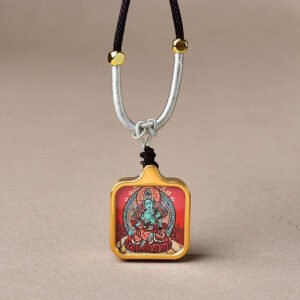 green tara mini gold tone titanium thangka pendant6 11.jpg