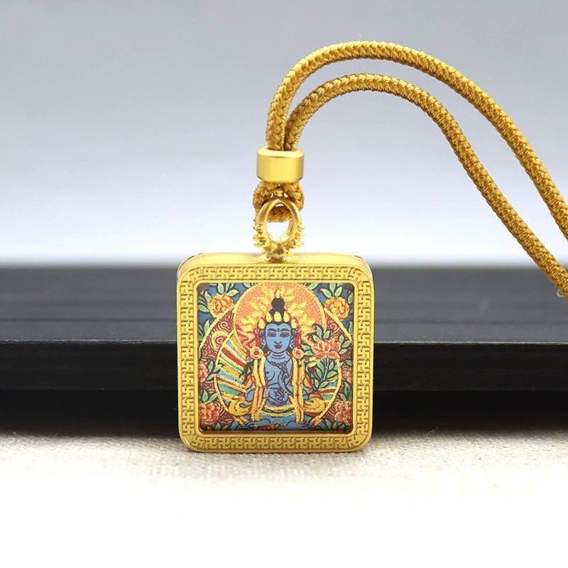 mahasthamaprapta bodhisattva mini square gold tibetan thangka pendant sacred protection amulet gold leaf decorated 9 17.jpg mahasthamaprapta bodhisattva mini square gold tibetan thangka pendant sacred protection amulet gold leaf decorated 9 17.jpg