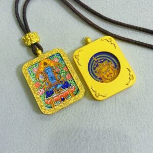 Necklaces mahasthamaprapta bodhisattva reversible handmade thangka amulet pendant golden edition 2 5.jpg