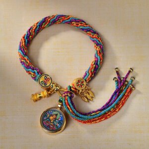 Home manjushri bodhisattva handwoven tibetan thangka blessing bracelet7 3.jpg