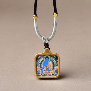 medicine buddha mini gold tone titanium thangka pendant6 12.jpg