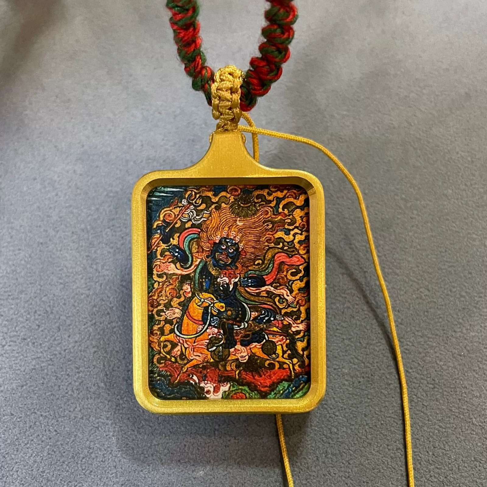 palden lhamo solid brass tibetan thangka pendant with handwoven cord3 8.jpg