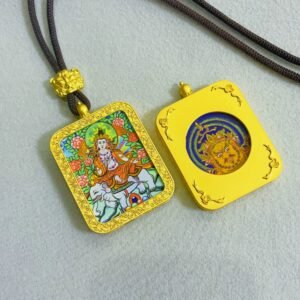 Necklaces samantabhadra bodhisattva reversible handmade thangka amulet pendant golden edition 2 4.jpg