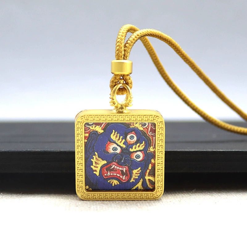 import placeholder for six armed mahakala mini square gold tibe 298381276