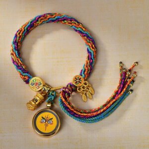 Home yellow jambhala eye of wisdom handwoven tibetan thangka blessing bracelet7 9.jpg